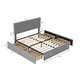 preview thumbnail 4 of 9, Full Size Upholstery Platform Bed with Four Drawers on Two Sides,Modern Style