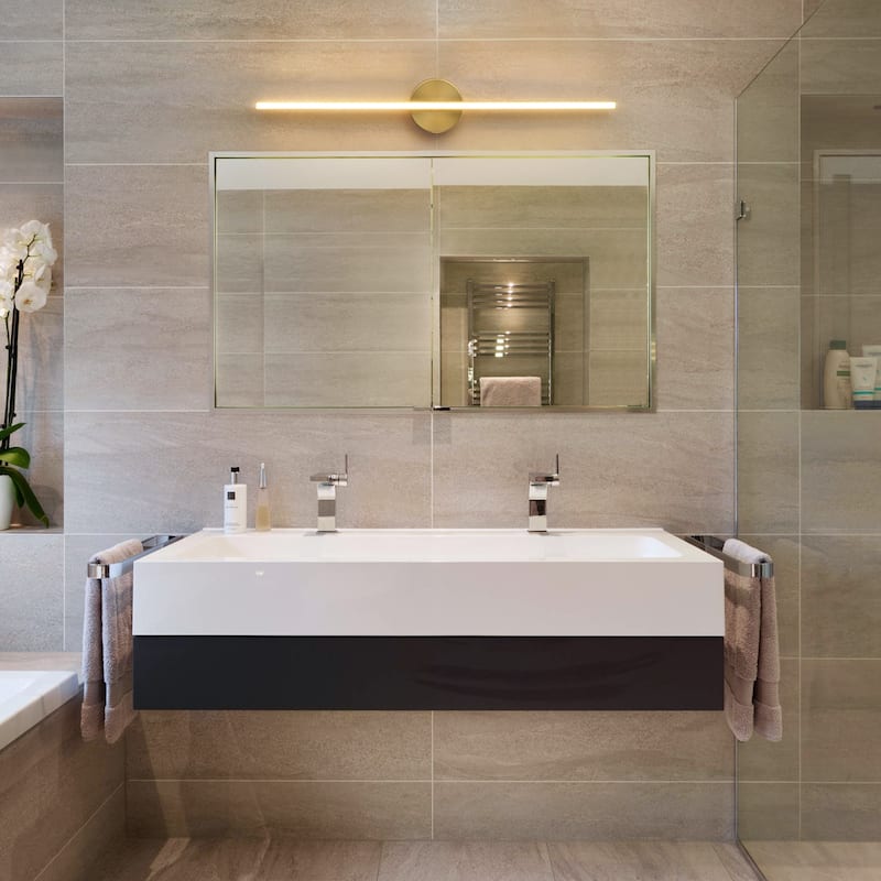 Modern 1-Light Dimmable LED Linear Bathroom Vanity Light - 30.7" W × 2.2"D X 4.7" H