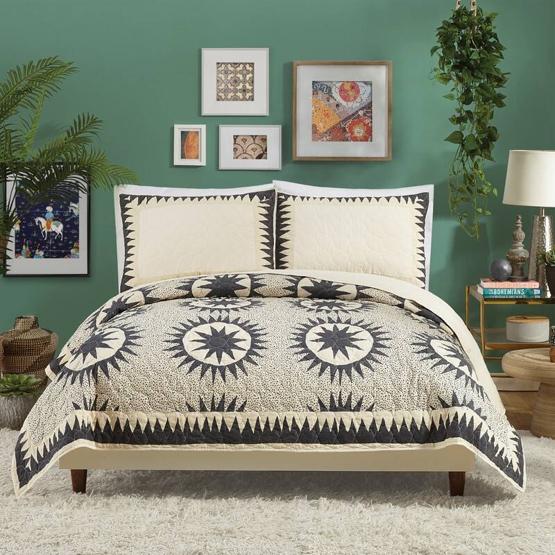Soleil 100% Cotton 3-Piece Quilt Set by Jungalow