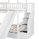 preview thumbnail 32 of 32, Twin House Bunk Bed with Trundle, Slide, and Storage Staircase, Grey