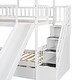 preview thumbnail 32 of 32, Twin Over Twin House Bunk Bed with Trundle, Slide, Storage Staircase, Roof, and Window, Fun and Space-Saving Design, Grey