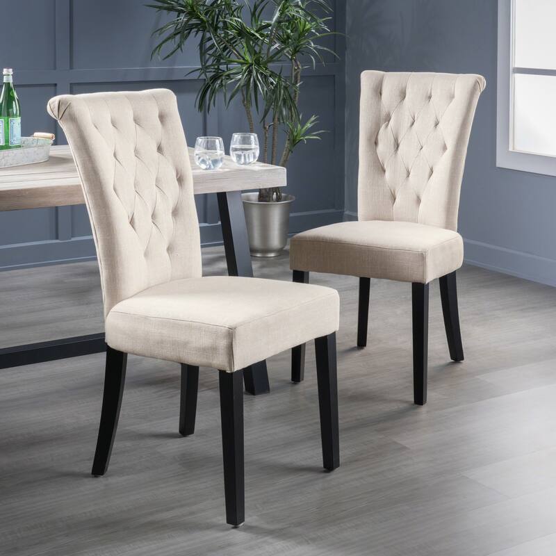 Velvet Tufted and Flared Dining Chairs