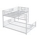 preview thumbnail 27 of 26, L-Shaped Metal Bunk Bed with Ladder and Guardrails, Twin Over Full Size Heavy Duty Bunk Bedframe with Slats Support