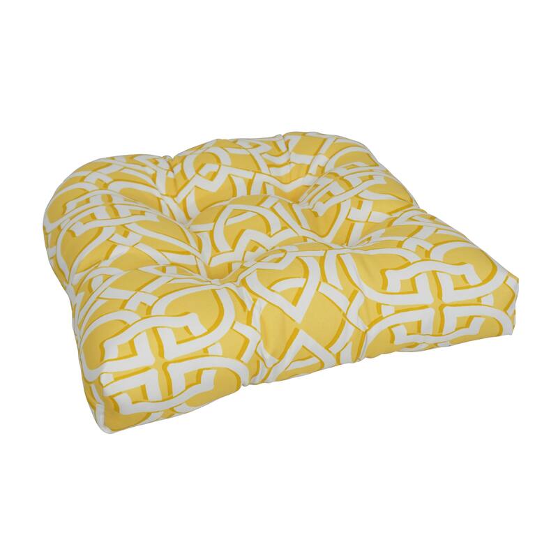 Blazing Needles 19-inch U-Shaped Polyester Outdoor Tufted Dining Chair Cushion