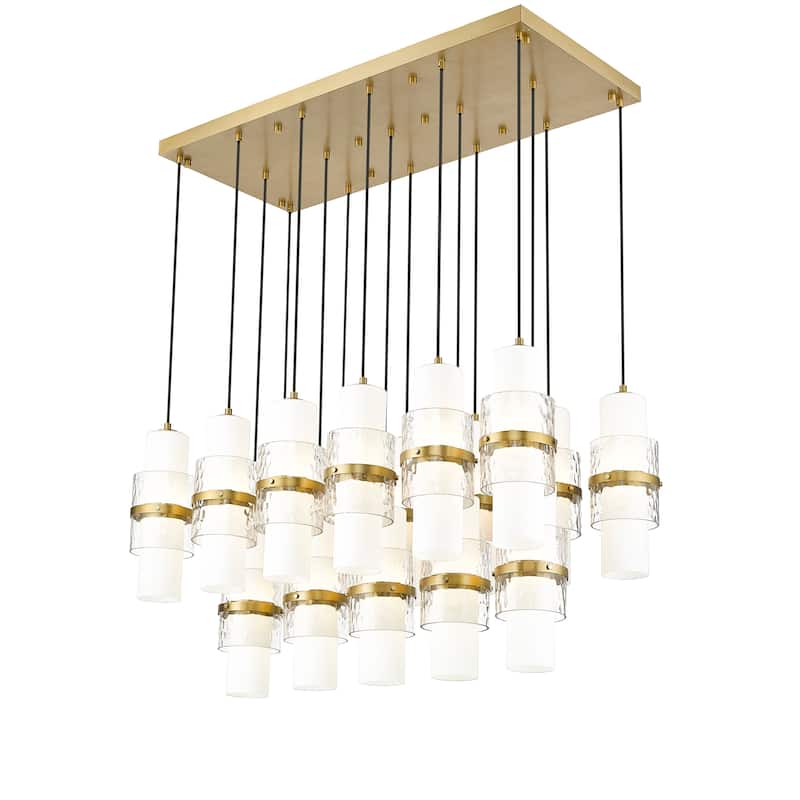 Cayden 17 Light Linear Chandelier in Modern Gold - Modern Gold