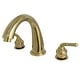 preview thumbnail 4 of 5, Milano 3-Hole Deck Mount Roman Tub Faucet Polished Brass