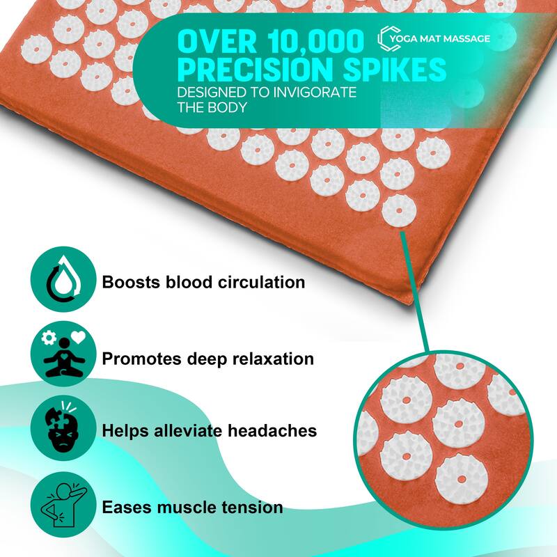 Sivan Health And Fitness Deluxe Acupressure Mat & Pillow Combo Set
