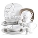 preview thumbnail 33 of 65, VEWEET 20-Piece White Porcelain Dinnerware Set (Service for 4)