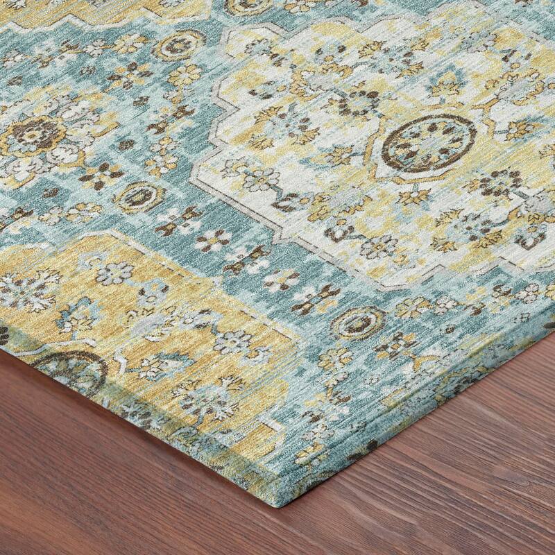 Machine Washable Indoor/ Outdoor Traditional Kiowa Chantille Rug