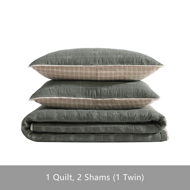 Eddie Bauer Troutdale Cotton Reversible Quilt Set