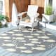 SAFAVIEH Courtyard Illa Indoor/ Outdoor Waterproof Patio Backyard Rug - 5'3" x 5'3" Round - Dark Grey/Beige