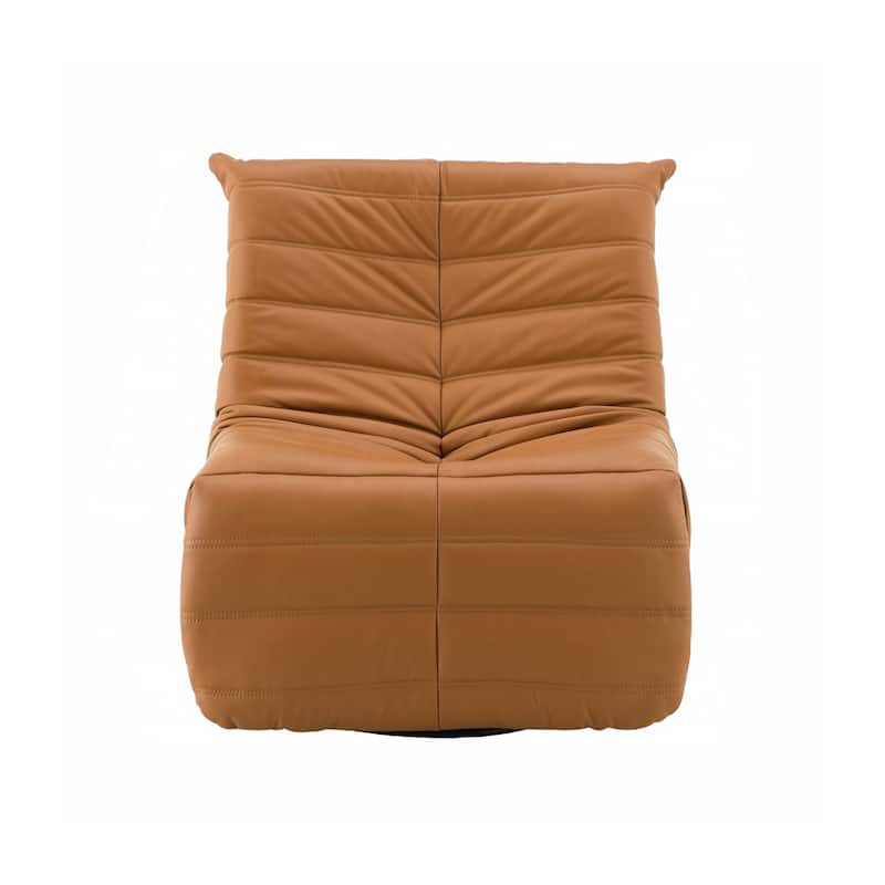 Chenille Upholstered Manual Recliner with Swivel - Orange