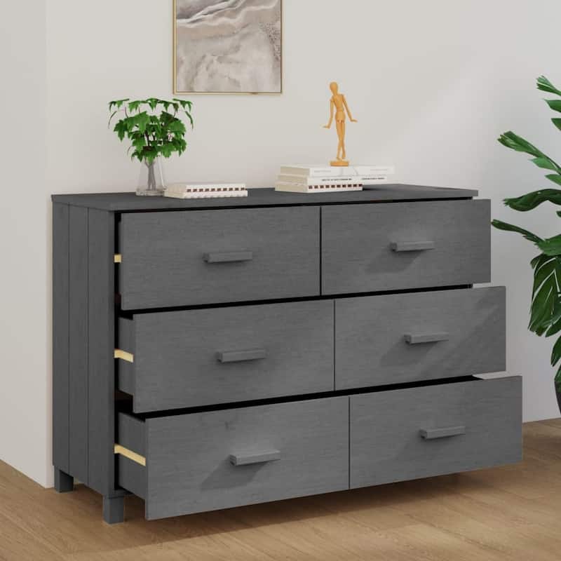 vidaXL Sideboard Buffet Console Cabinet with Storage HAMAR Solid Wood Pine - 44.5"x15.7"x31.5"