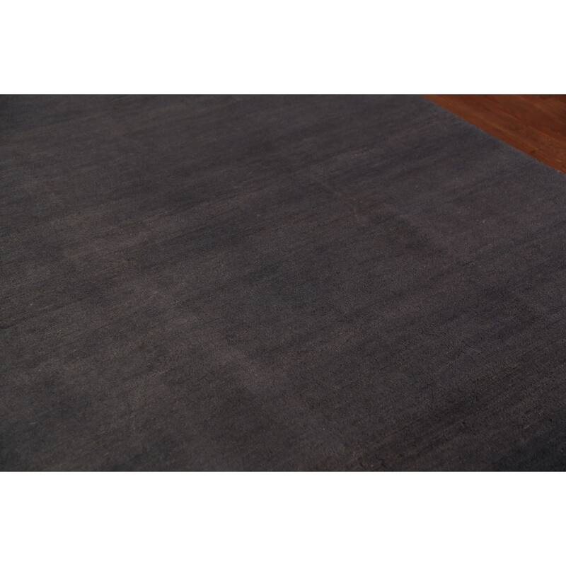 Gray Gabbeh Oriental Area Rug Hand-Knotted Wool Carpet - 6'11" x 9'5"