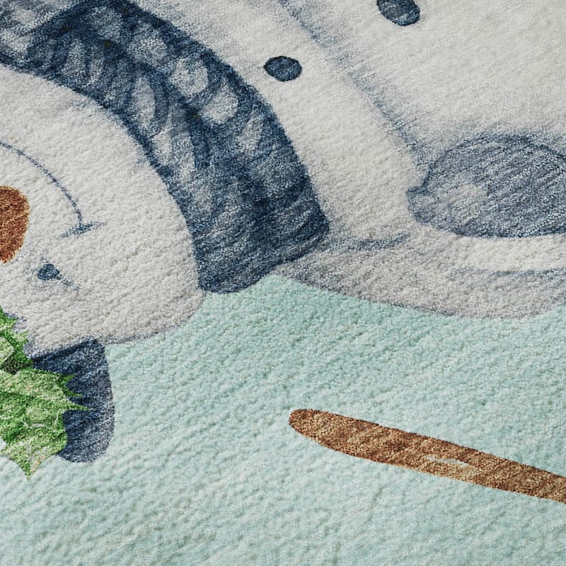 Premium Washable Super Soft Winter Holiday Snowman Mayfield Rug
