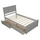 preview thumbnail 6 of 16, Platform Storage Bed, 2 drawers with wheels, Twin Size Frame