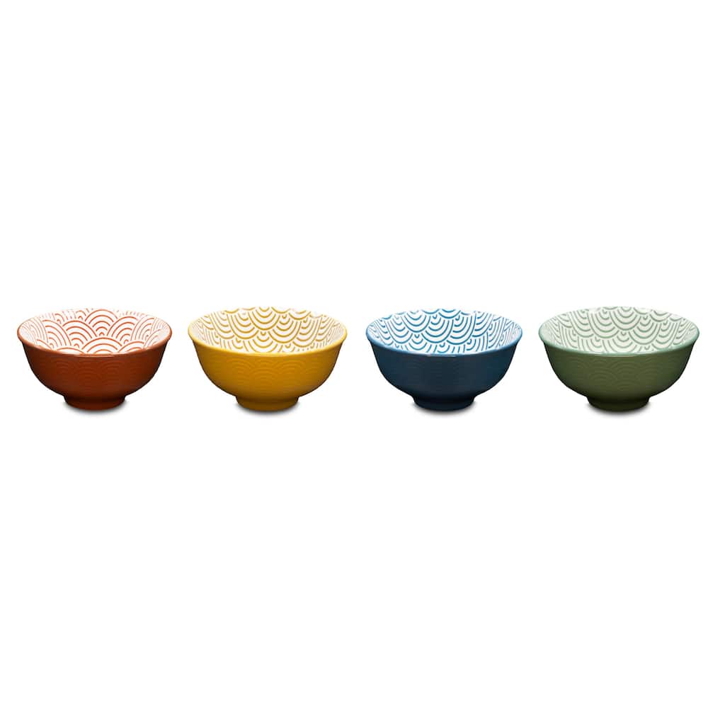 Kitchen Basics Embossed Mini Bowls - Assorted Colors (4-piece set)