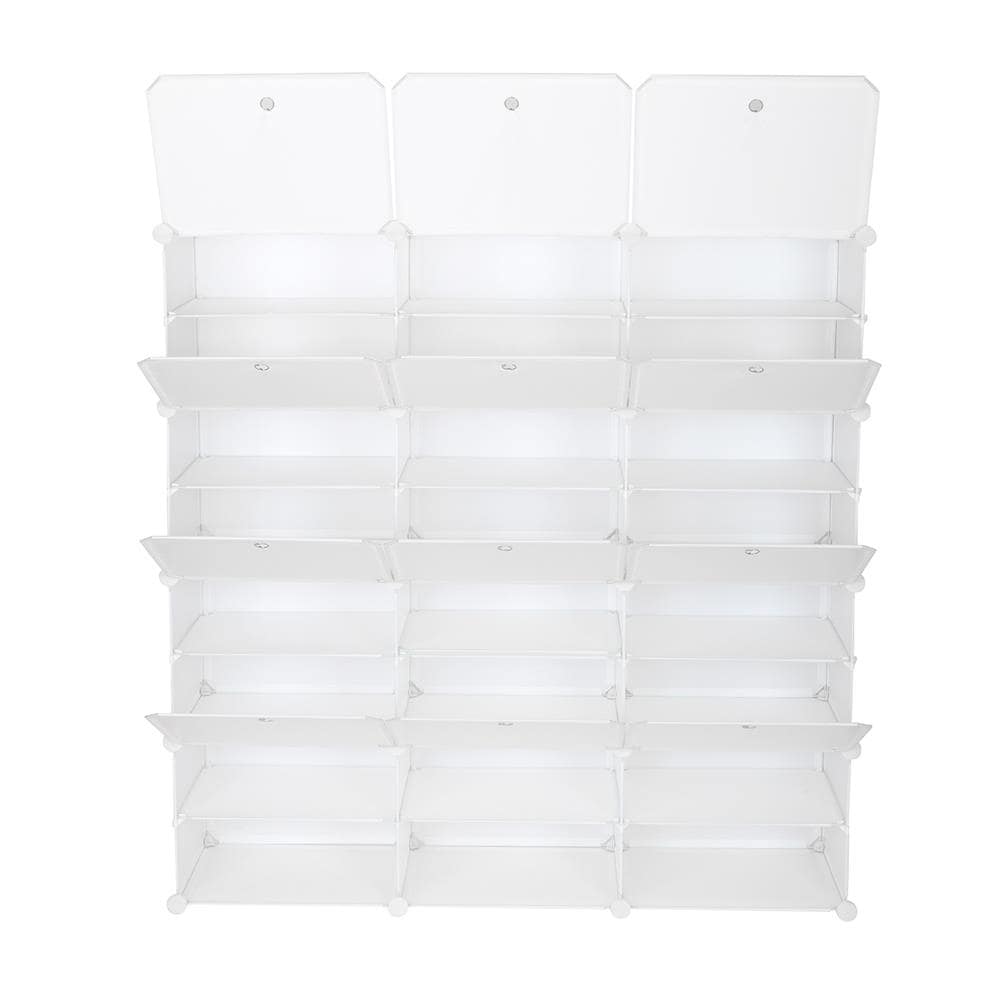8-Tier Portable 48 Pair Shoe Rack Organizer - White