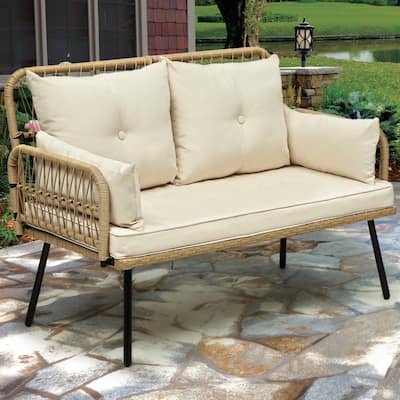 Moasis Outdoor Wicker Loveseat - L 45" x W 22" x H31"