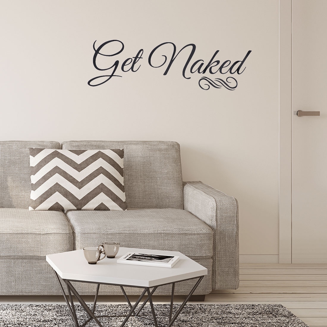 Shop Letter Get Naked Wall Sticker Self Stick Decal For Bedroom Bathroom Black On Sale Overstock 29177589