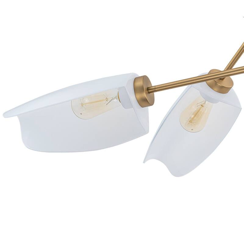 Modern 8-Light Opal Glass Tiered Chandelier - 42.5in