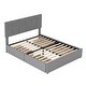 preview thumbnail 9 of 9, Full Size Upholstery Platform Bed with Four Drawers on Two Sides,Modern Style