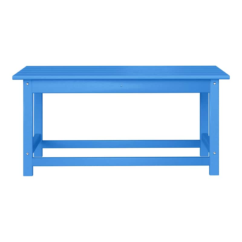 Laguna Hdpe All Weather Outdoor Patio Rectangular Coffee Table - Pacific Blue