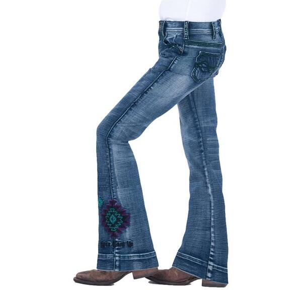 Shop Cowgirl Tuff Western Jeans Girls Turq Spirit Trouser Med Wash