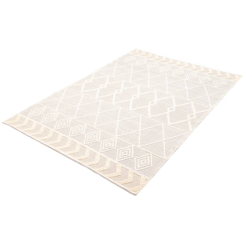 ECARPETGALLERY Braid weave Sienna Grey Wool Rug - 6'1 x 9'2