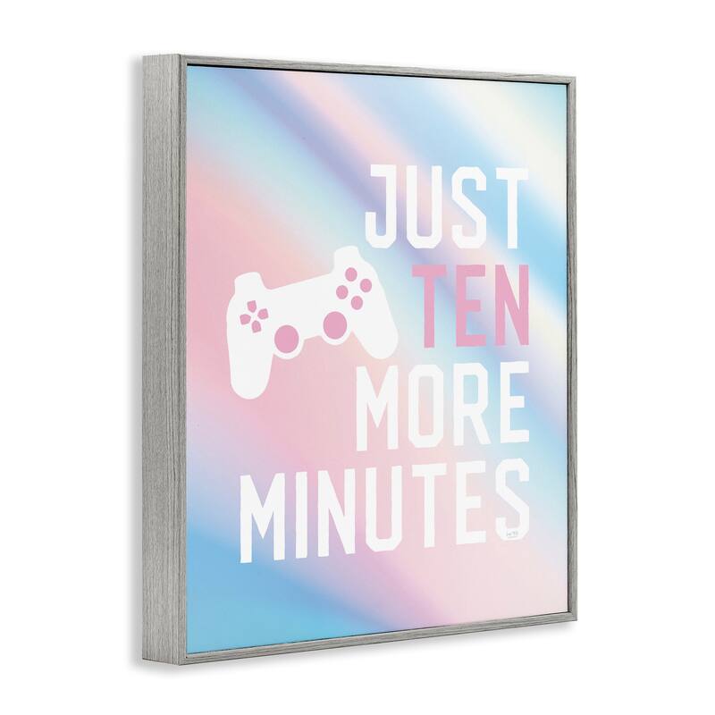 Stupell Pastel Ten More Minutes Gamer Framed Giclee Art Design By Lux + Me Designs
