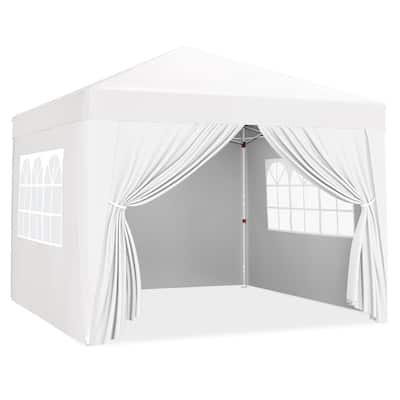 Yaheetech 10x10ft Pop Up Canopy with Sidewall Window for Marketing