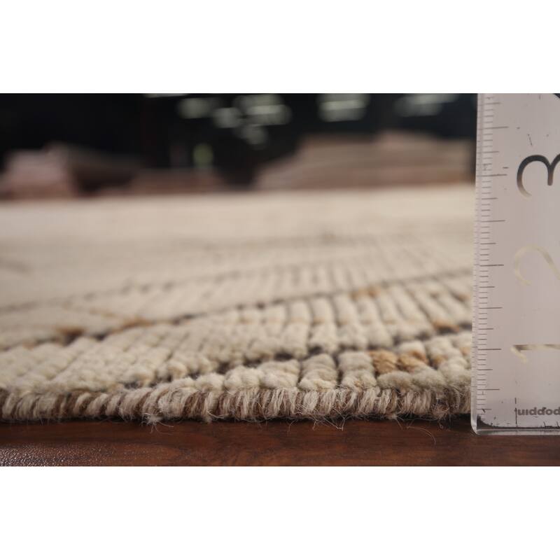 All-Over Trellis Geometric Moroccan Area Rug Handmade Wool Carpet - 8'0"x 12'9"