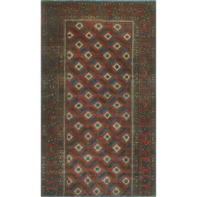 Vintage Distressed Sanjuana Rust/Ivory Rug - 3'7" x 6'4"