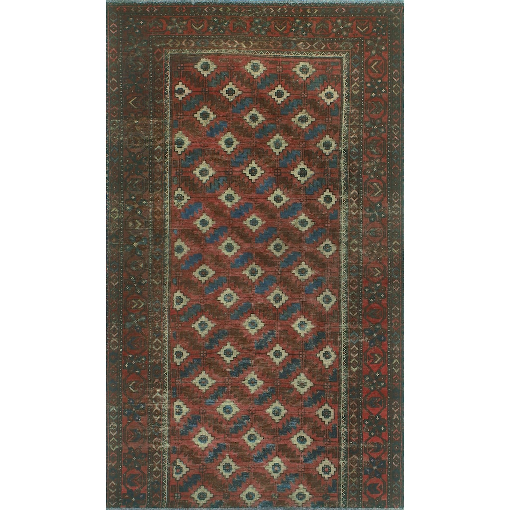 Vintage Distressed Sanjuana Rust/Ivory Rug - 3'7" x 6'4"