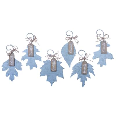 Transpac Tin Fall Leaf Ornament S/6 Home Decorations Fall/Harvest