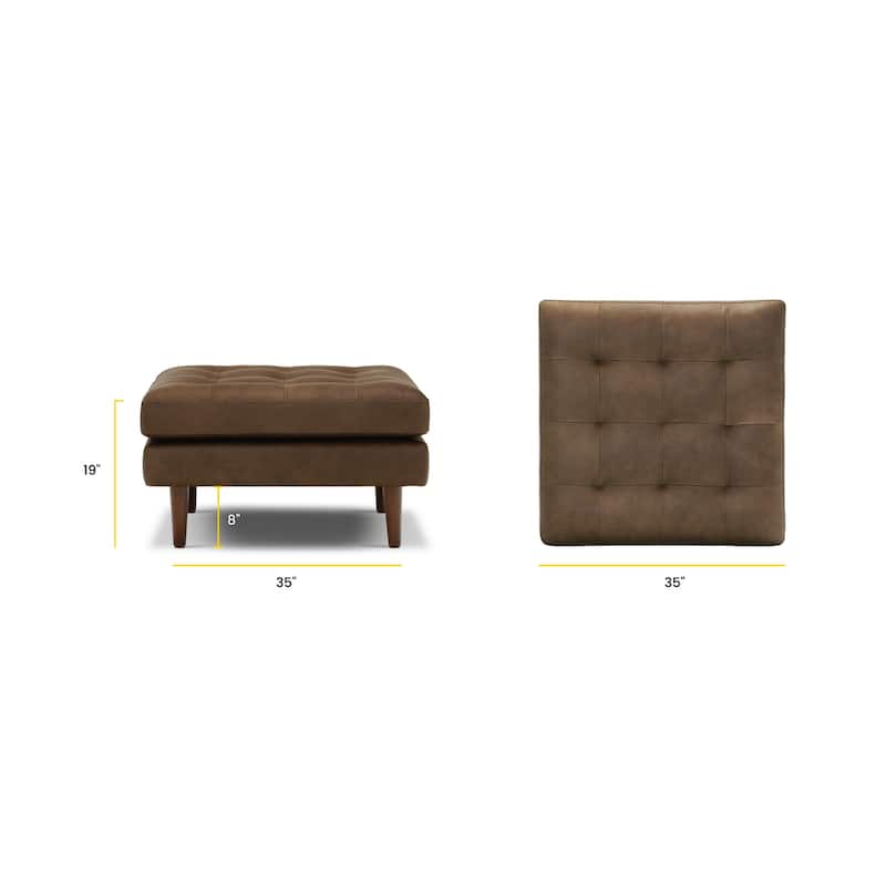 Poly & Bark Napa Ottoman - Full Grain Genuine Italian Leather