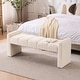 preview thumbnail 33 of 60, Boucle Bedroom Bench with Channel Tufted Modern Entryway Bench Window Bench End of Bed Bench