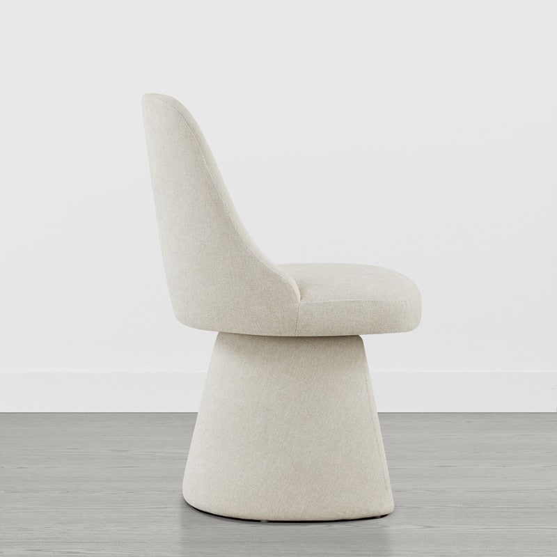 Anna Upholstered Swivel Armless Dining Chair for Kitchen Living Room