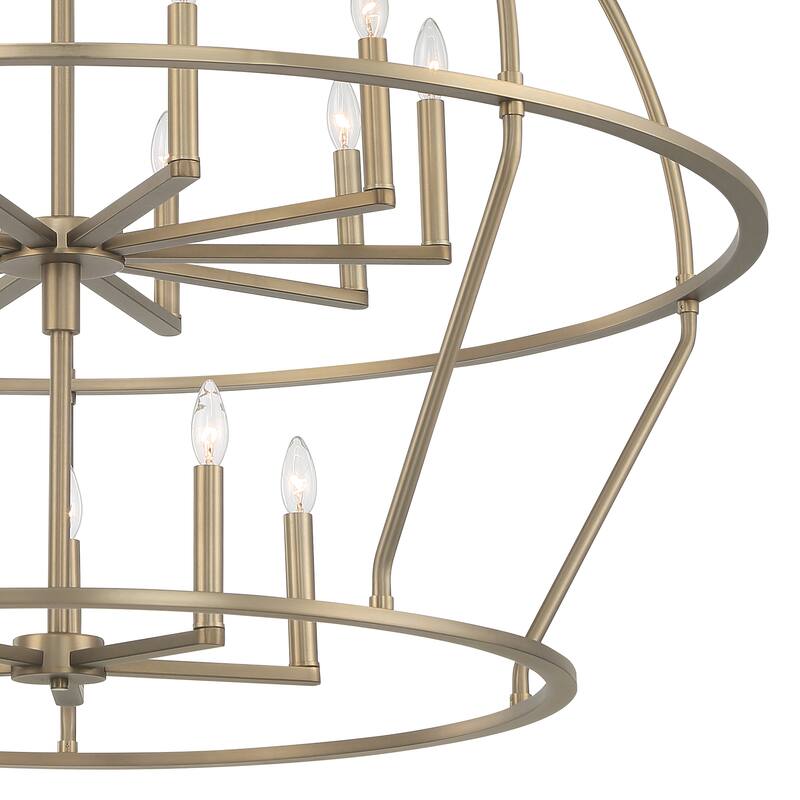 Abbott 15 Light Vibrant Gold Chandelier - 48"W x 39.5"H