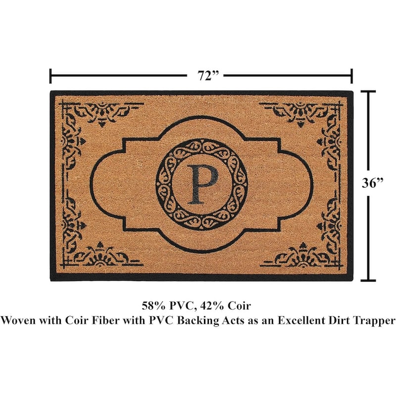 A1HC Natural Coir 36" X 72" Monogrammed Non Slip Welcome Floormats Entrance Coir Double Doormat Monogrammed