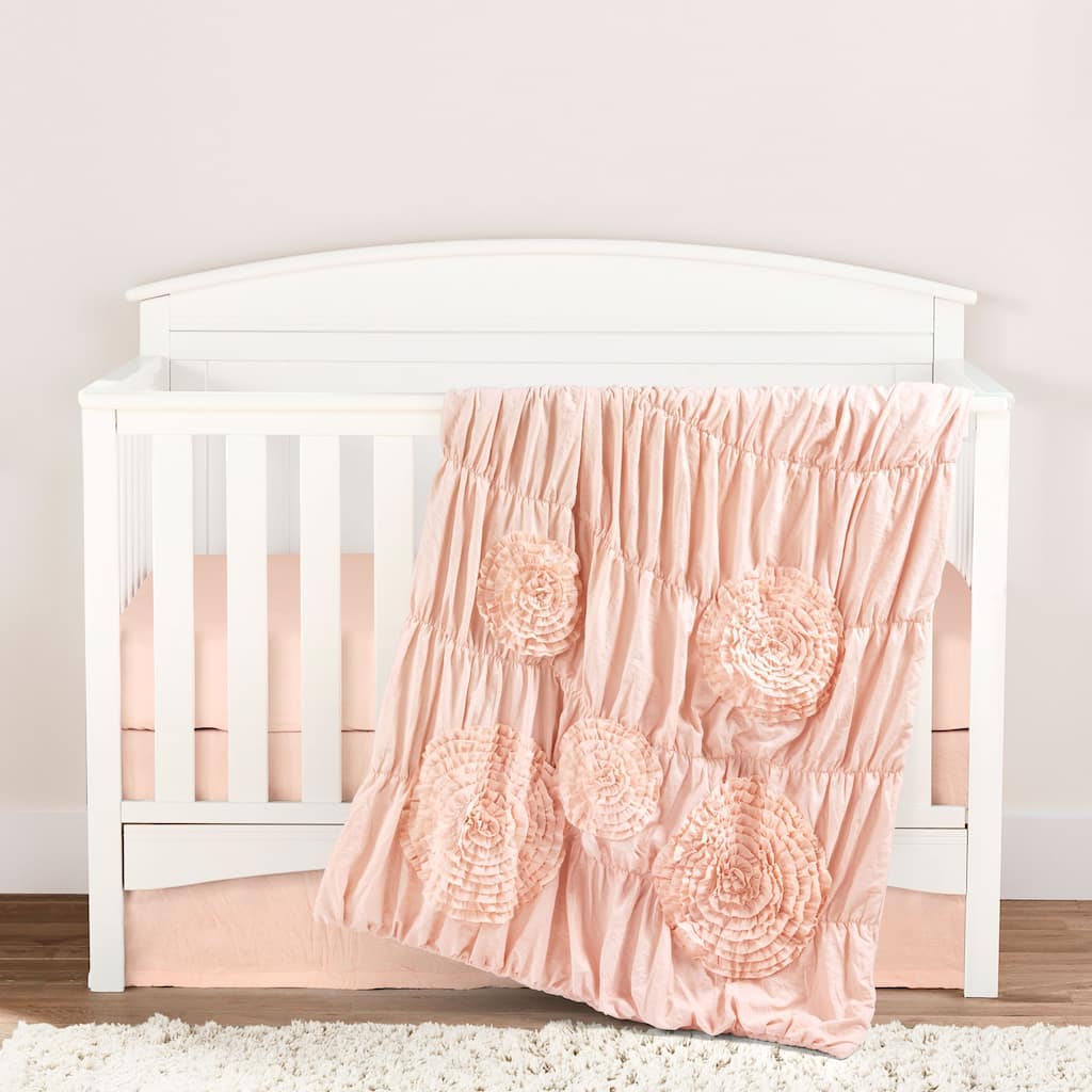 Lush Decor Baby Serena Embellished Soft Baby/Toddler 3 Piece Bedding Set - 50" x 36"