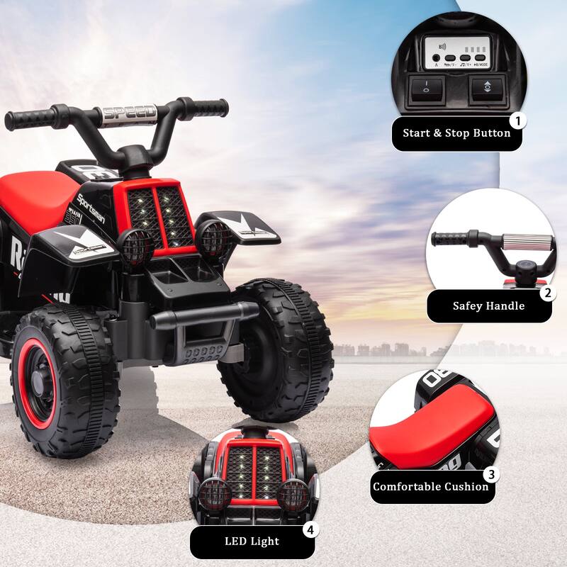 6V Electric Kids ATV, 4-Wheeler Ride-on Vehicle for Kids Best Gift