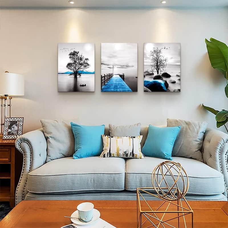 Black And White Ocean Landscape Wall Paintings