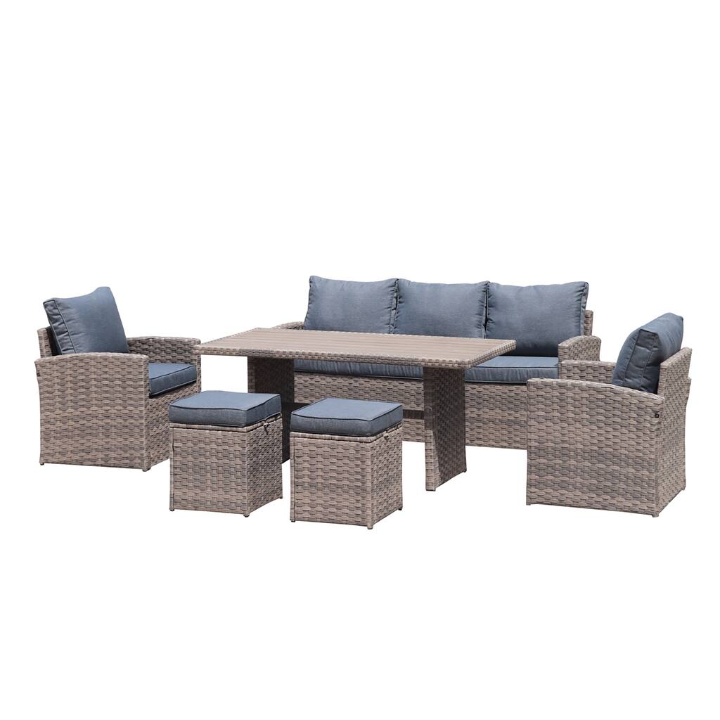 Outdoor Wicker Dining Table Set