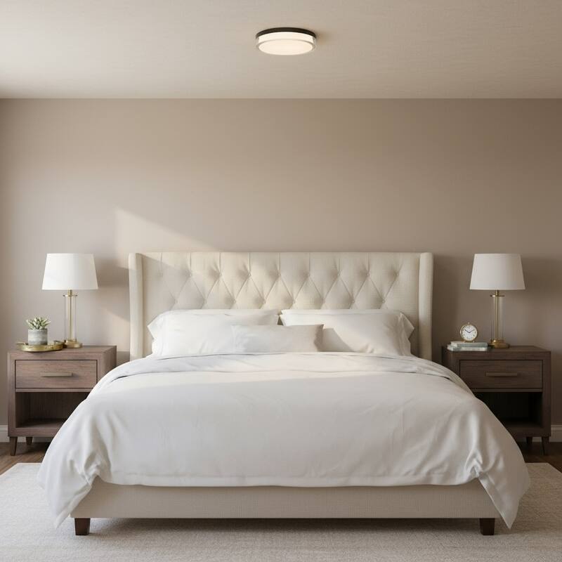 12-inch Flush Mount Integrated LED Light Dimmable 3 Color Temperatures Acrylic Diffuser