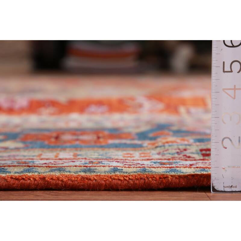 Hand Knotted Oriental 100% Wool Carpet Traditional Medallion Oranges & Rust Heriz (serapi) Area Rug - 14' 9'' X 11' 10''