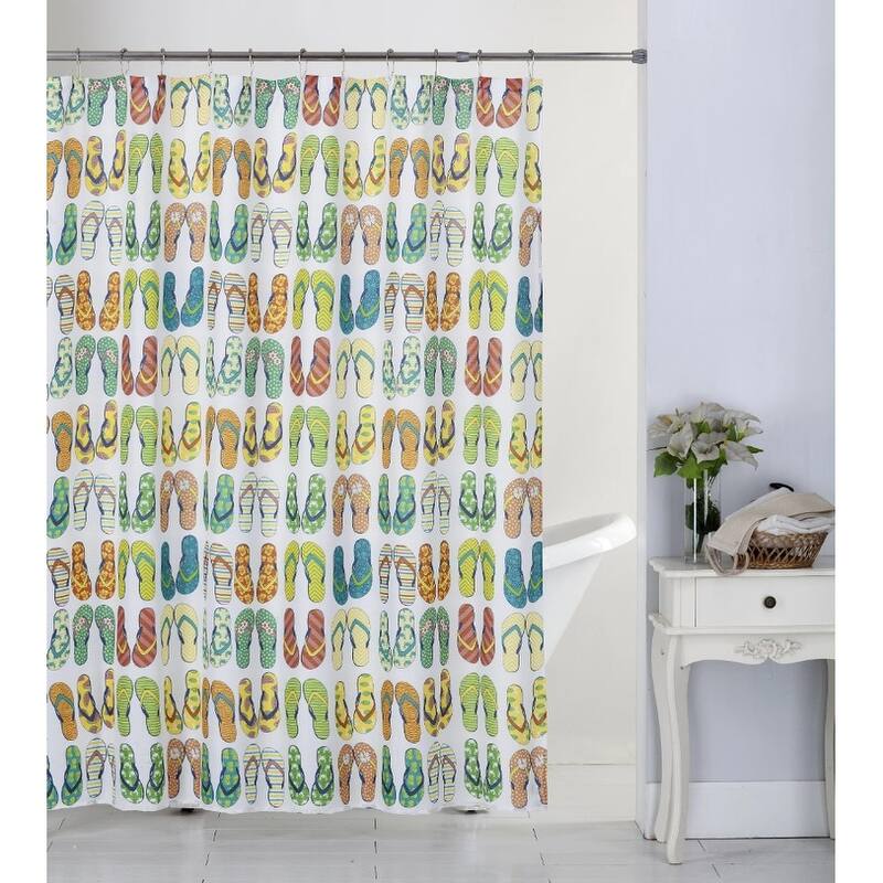 13 Piece Canvas Shower Curtain & Roller Hooks Set - Beautiful and Modern Design