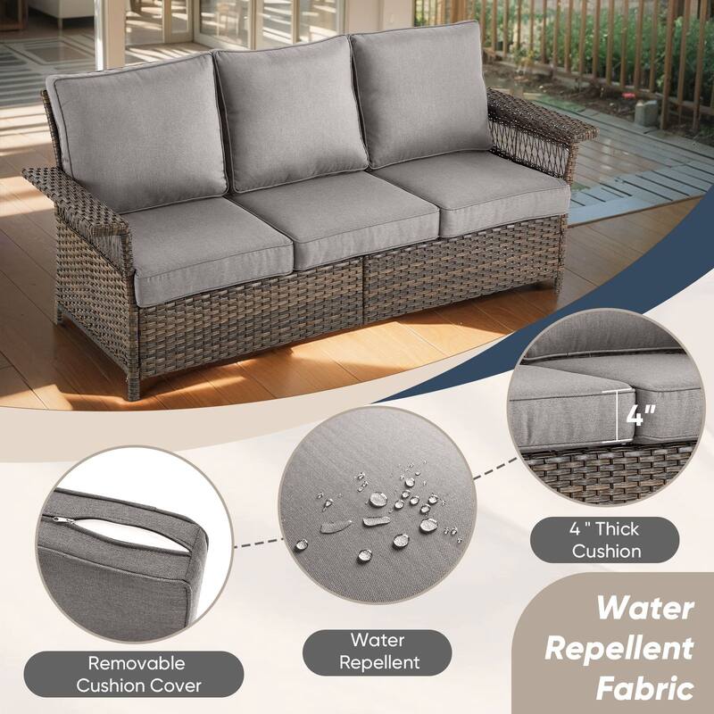 Outside Wicker Chair Conversation Set