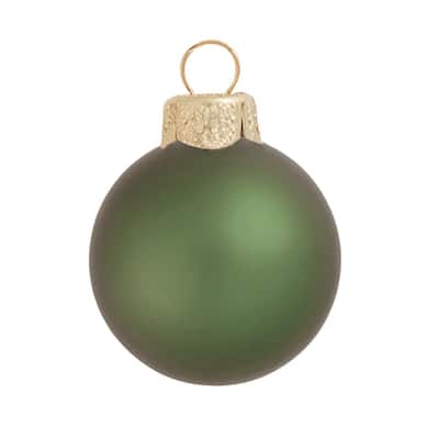 Matte Finish Glass Christmas Ball Ornaments 3.25" (80Mm) Green 8Ct