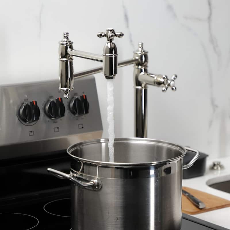 Kingston Brass Restoration Two-Handle 1-Hole Deck Mount Pot Filler Faucet